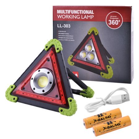 Прожектор светодиодный аккумуляторный LL-301/W837-COB+36SMD RED, ЗУ micro USB, 2x18650/4xAA/ WD353