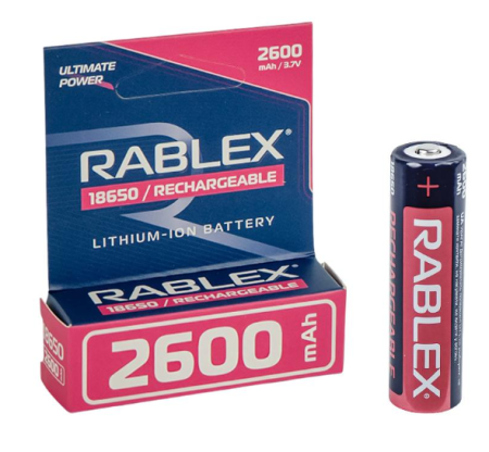Аккумулятор Rablex 18650, 2600mAh Li-ION 3.7v 