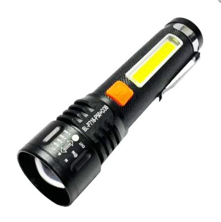 Ручной фонарь BL-P716-P50+COB, белый, красный, Li-Ion аккум., zoom, ЗУ Type-C