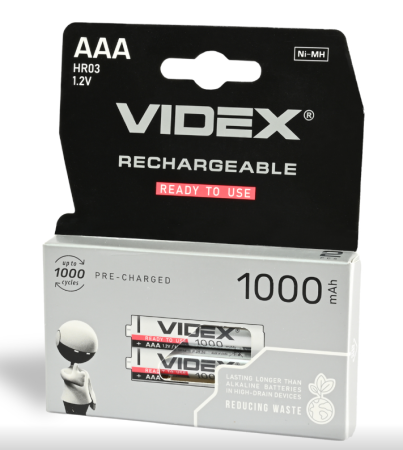 Аккумулятор VIDEX HR03 AAA Ni-MH 1000mAh 1.2V 1 шт.