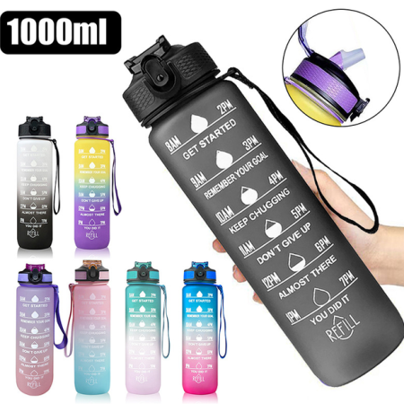 Бутылка с таймером для воды Refill C-Black 1000 мл Бутылка с таймером для воды Refill C-Black 1000 мл