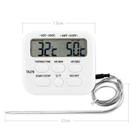 Термометр кухонный TA278 с выносным датчиком от -50 до 300°С Термометр кухонный TA278 с выносным датчиком от -50 до 300°С