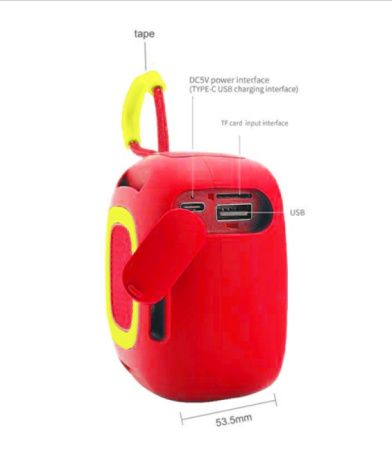 Портативная беспроводная колонка TG659, Bluetooth, Red Портативная беспроводная колонка TG659, Bluetooth, Red
