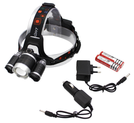 Налобный фонарь BORUIT RJ3001, Акк., T6 LED, ZOOM, автомобильная зарядка Налобный фонарь BORUIT RJ3001, Акк., T6 LED, ZOOM, автомобильная зарядка