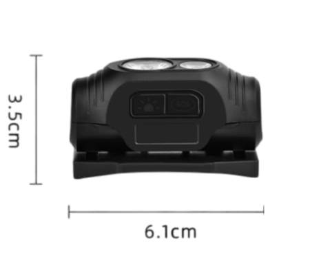 Налобный фонарь PL-112L, 1х18650, ЗУ Type-C, белый+красный