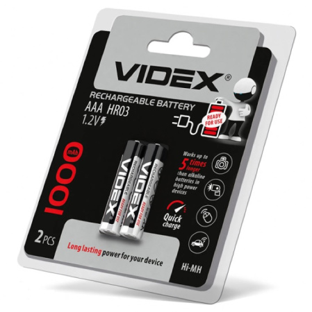 Аккумулятор VIDEX HR03 AAA Ni-MH 1000mAh 1.2V 1 шт.