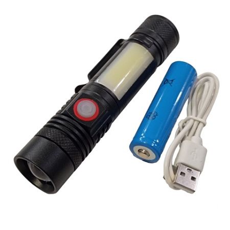 Ручной фонарь Rablex RB242, боковая подсветка, type-c, акк.18560, Type-C, Cob+T6