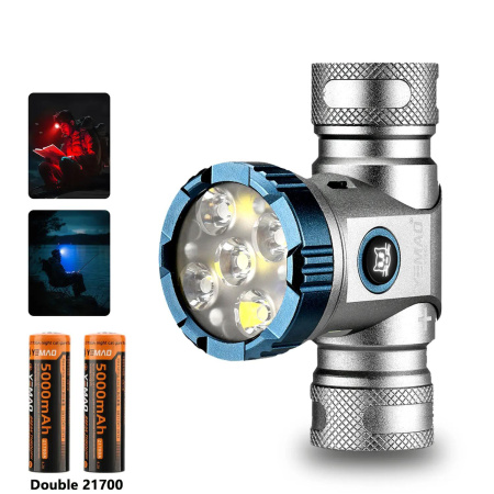 Налобный фонарь YEMAO YM-T755X, 3000LM, (White+Red), Сенсор, ЗУ Type-C