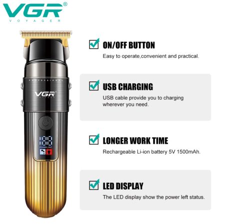 Триммер бороды и усов VGR V-929 Gold Триммер бороды и усов VGR V-929 Gold