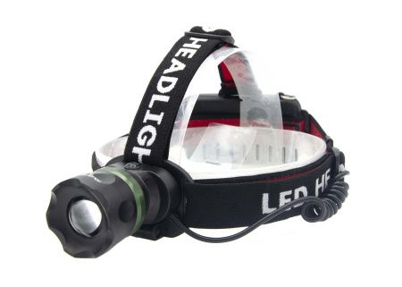 Налобный фонарь Bailong BL-T09-T6, Акк., T6 LED, 18650, Zoom, автомобильная зарядка