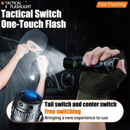 Ручной фонарь YEMAO YM-А6, 2200LM, P80 LED, Zoom, 1x18650 аккум, TYPE-C 