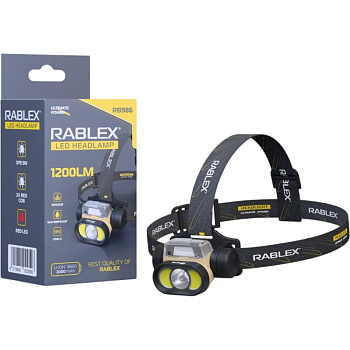 Налобный фонарь Rablex RB986, белый+красный свет, 1200 Lumen, Type-C, Сенсор, водонепроницаемый