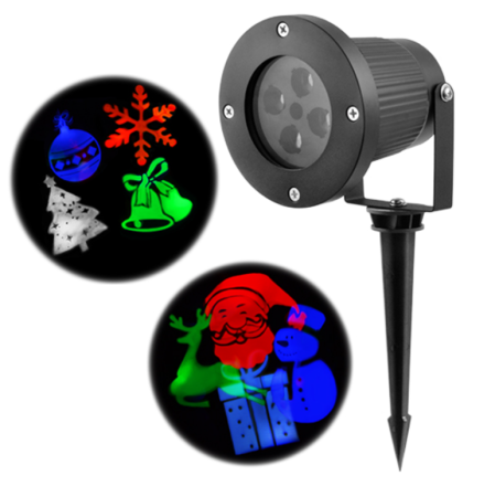 Светодиодный лазерный проектор 326-2, 12 изображений, дом+улица, 2 кронштейна