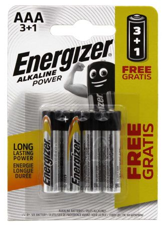 Батарейка Energizer LR3/AAA Alkaline, блистр 4шт
