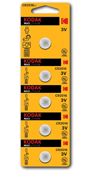 Батарейка Kodak CR2016 3 В (блістер, 5 шт.)