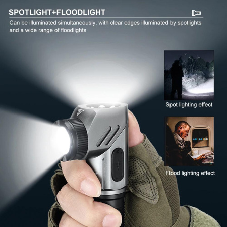 Ручной фонарь YEMAO YM-F303X, 1600LM, 2x21700 аккум, TYPE-C