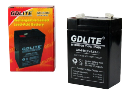 Аккумулятор GDLITE 6V GD-640-4.0Ah, 2375, Свинцово-кислотная (SLA) 