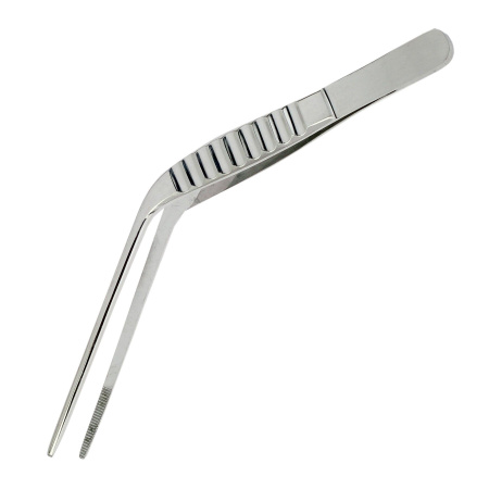 Пинцет ушной горизонтально изогнутый анатомический 105 мм П-24 мед сталь m26009