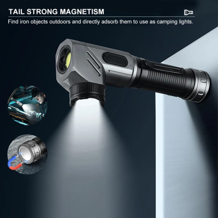 Ручной фонарь YEMAO YM-F303X, 1600LM, 2x21700 аккум, TYPE-C