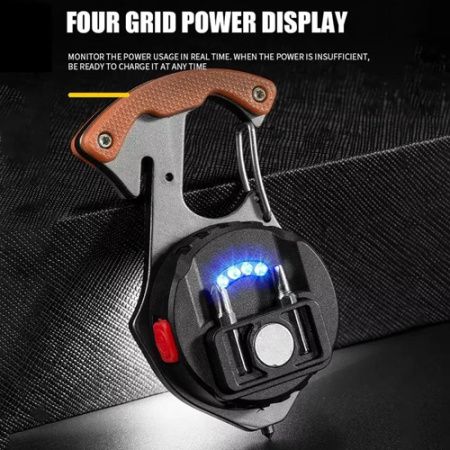 Фонарь для кемпинга W5143-COB, Белый, Жёлтый, Красный, multitool, Li-Ion, магнит, карабин