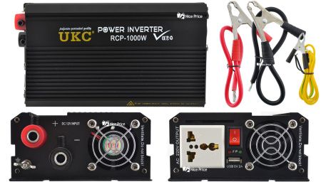 Инвертор преобразователь Профессиональный UKC 12V-220V RCP-1000W + USB / 4144 Инвертор преобразователь Профессиональный UKC 12V-220V RCP-1000W + USB / 4144