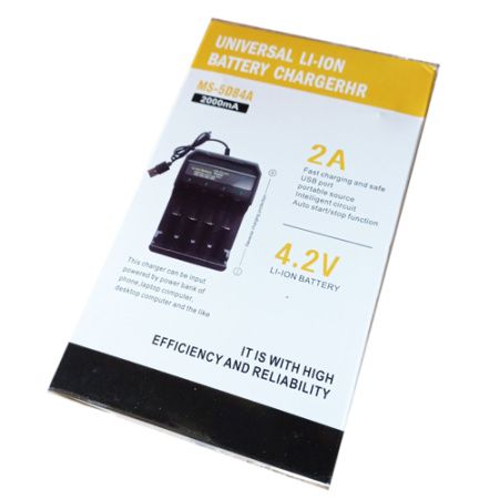 Зарядное устройство для аккумуляторов 4x18650 и др./ от USB /MS-5D84A