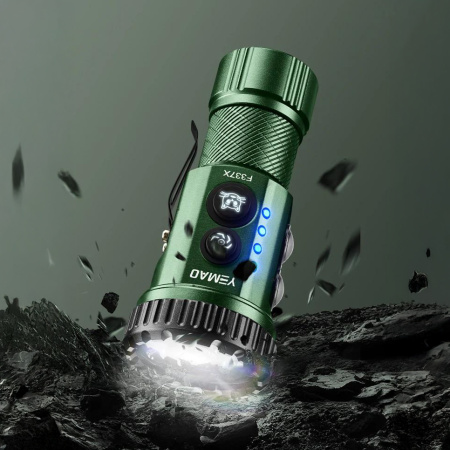 Ручной фонарь YEMAO YM-F337X, 3500LM, 8*XTE LED, красный, синий, зеленый и ультрафиолетовый,  TYPE-C