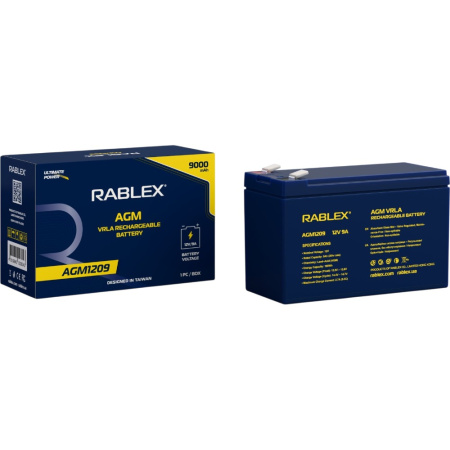 Аккумуляторная батарея Rablex AGM 12V 9.0Ah (AGM1209), свинцово-кислотная VRLA