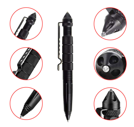Ручка Тактическая со стеклобоем Laix B2 Tactical Pen / алюминий / чёрная