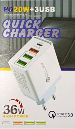 СЗУ Сетевое Зарядное Устройство USB x 1  PD x 1 TZ40 3USB +PD 36W
