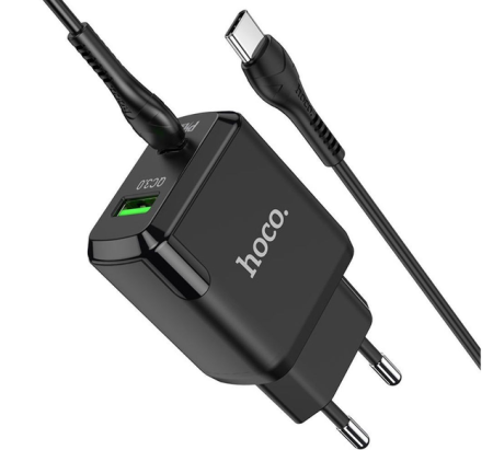 СЗУ Сетевое Зарядное Устройство Hoco N5, быстрая зарядка 20W, Type-C - Lightning СЗУ Сетевое Зарядное Устройство Hoco N5, быстрая зарядка 20W, Type-C - Lightning