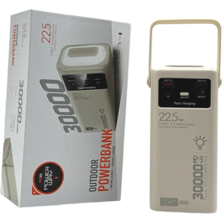 Повербанк Power Way PD-30 30 000 mAh PD 20W + QC 22.5W Белый