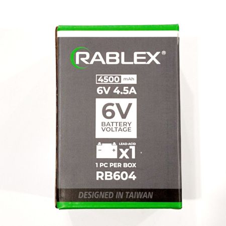 Аккумуляторная батарея Rablex 6V 4.5Ah (RB645), свинцово-кислотная (SLA)