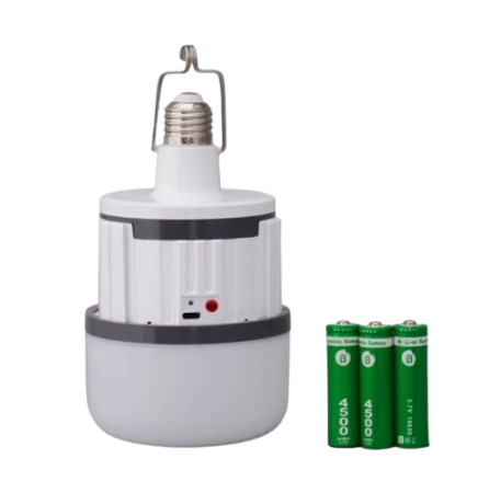 Лампа кемпинг в цоколь BL-699 , PL-40W E27, 40W, 3*18650, AC/DC, с крючком, Type-C