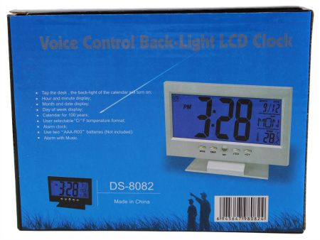 Часы электронные DS-8082 с температурой и подсветкой 2*AAA