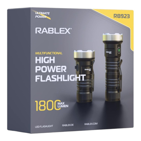 Ручной фонарь Rablex RB923, Белый+Синий+Зелёный+Красный+Фиолетовый+Жёлтый, ЗУ Type-C,