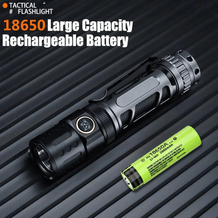 Ручной фонарь YEMAO YM-А6, 2200LM, P80 LED, Zoom, 1x18650 аккум, TYPE-C 