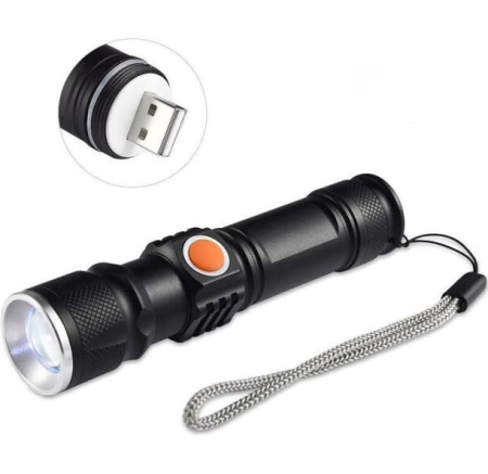 Ручной фонарь X-Balog BL-515, Li-ion 18650, Zoom, ЗУ USB