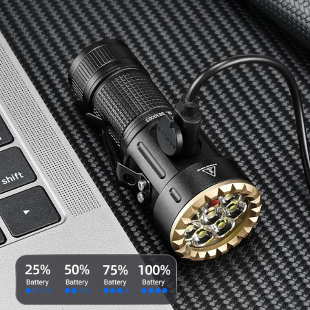 Ручной фонарь YEMAO YM-F883X, 3000LM, 8*XTE LED, 1x18350+1*18650 аккум, TYPE-C