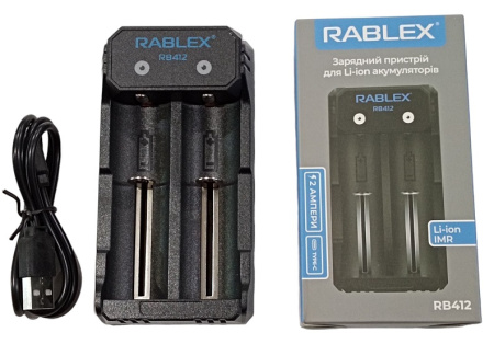 Зарядное устройство Rablex RB412 2x18650 и др./ от USB / для высокотоковых аккум Зарядное устройство Rablex RB412 2x18650 и др./ от USB / для высокотоковых аккум