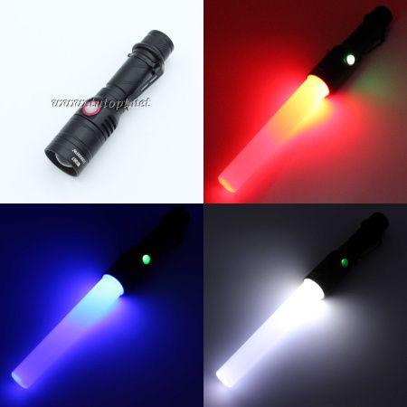 Ручной фонарь Police WD-367, 1х18650 Cree XM-L T6, белый, красный и синий свет, ЗУ microUSB