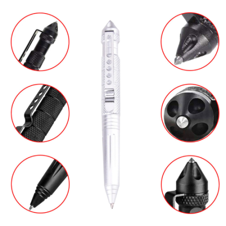 Ручка Тактическая со стеклобоем Laix B2 Tactical Pen / алюминий Серебро