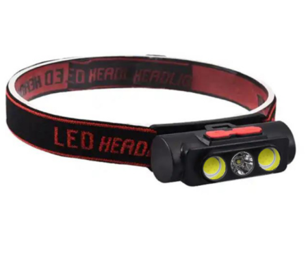 Налобный фонарь PLD-2119B-XPE, 2COB, PL-138, Белый, Красный, 1х18650, ЗУ Type-C