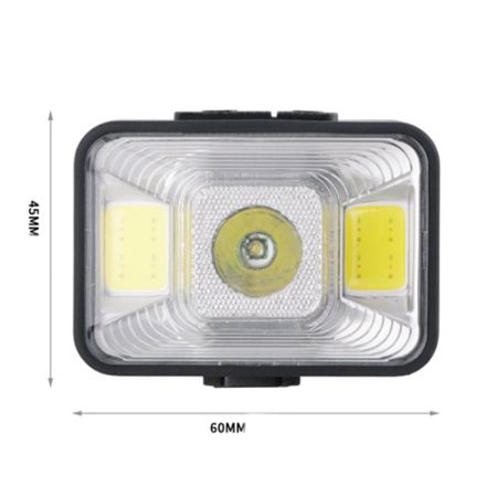 Налобный фонарь YD-21-XPE+2COB, белый или красный свет, ЗУ microUSB, аккумулятор