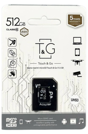 Карта памяти microSDHC T&G 512GBSD class 10 (с адаптером) (Гарантия 3года)
