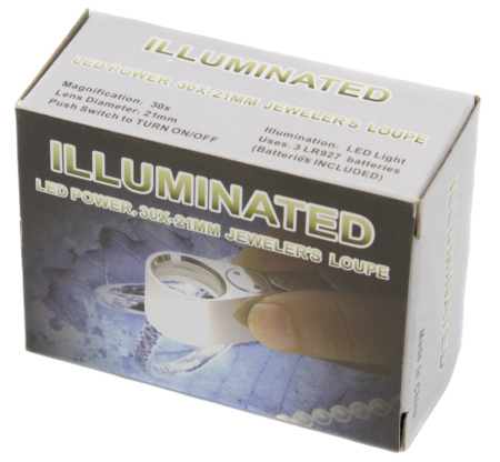 Лупа ювелирная с подсвтекой MG21007