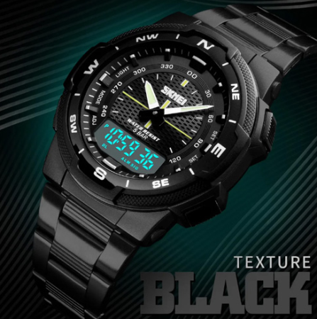 Часы наручные SKMEI 1370BKWT , BLACK/WHITE, 10241