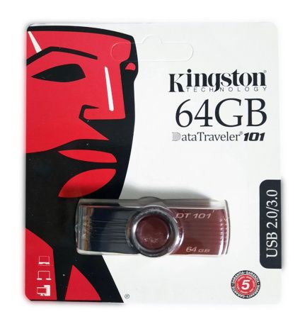 USB флеш накопитель Kingston DT101 64Gb Red (DT101 G2) (Гарантия 3года)
