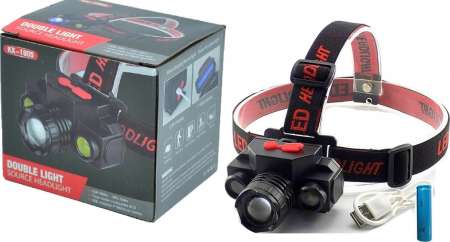 Налобный фонарь Bailong BL-1805, аккумулятор 18650, micro USB, 8016