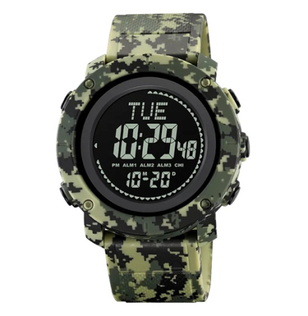 Часы наручные SKMEI 2095CMGN, ARMY GREEN CAMOUFLAGE, Compass, 10307